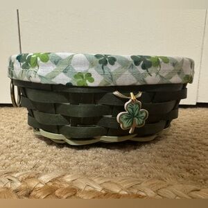 Longaberger Green Woven  St. Patrick’s Clover Basket 2011